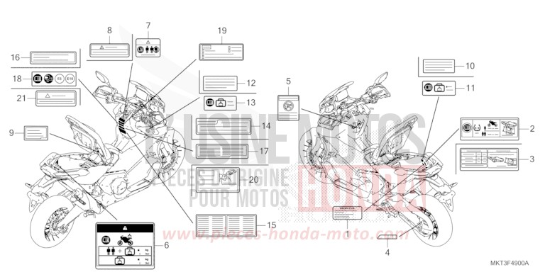 CAUTION LABEL for X-ADV 750 PEARL DEEP MUD GRAY (NHC47) from 2021